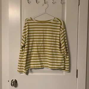 Everlane cropped striped boatneck top.